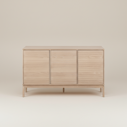 Light oak sideboard with horizontal slats 