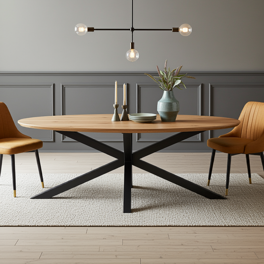 Meridian Oval Dining Table in Oak 220x100cm