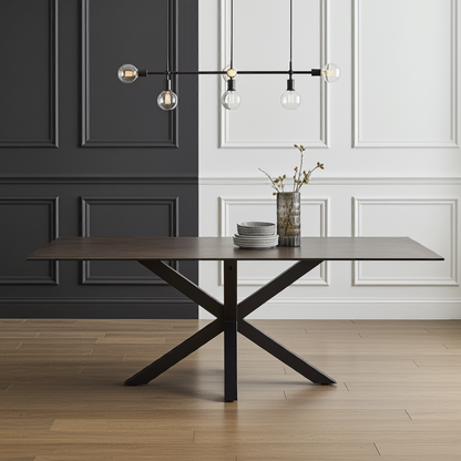 Meridian Dining Table with Ceramic Rusty Top 200x100cm