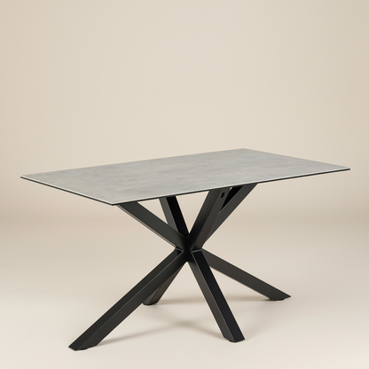 Meridian Dining Table with Ceramic Gray Top 135x80cm