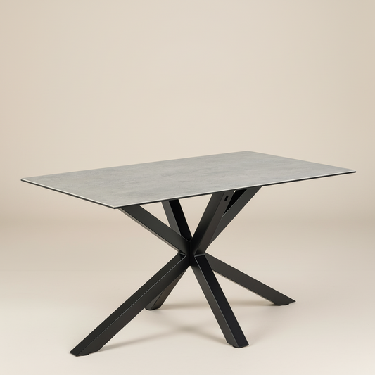 Meridian Dining Table with Ceramic Gray Top 135x80cm