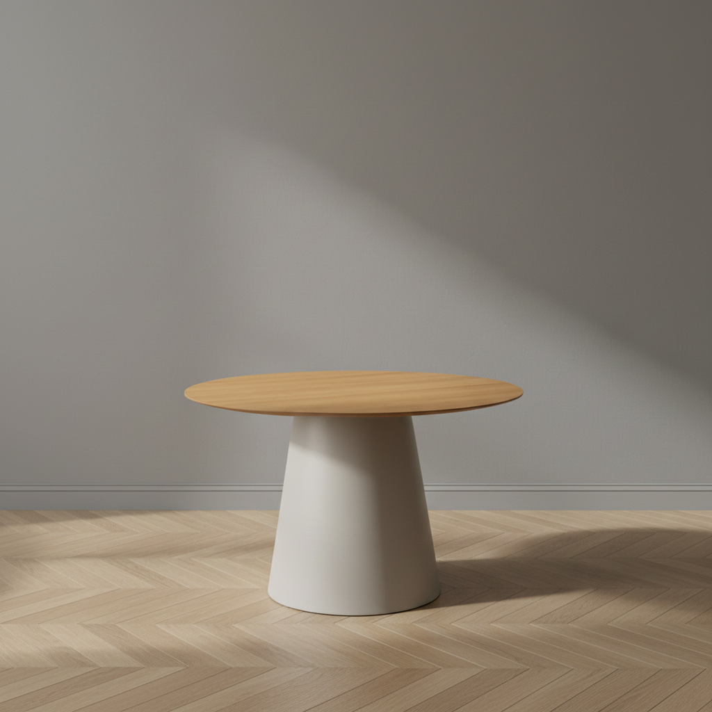 Soli Round Dining Table in Oak/Grey