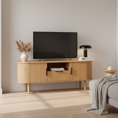 Oak Scandinavian style TV stand 