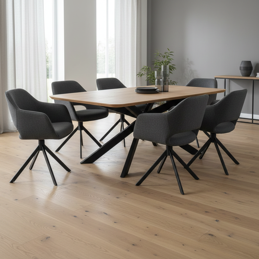 Varek Dining Table in Matt Oak