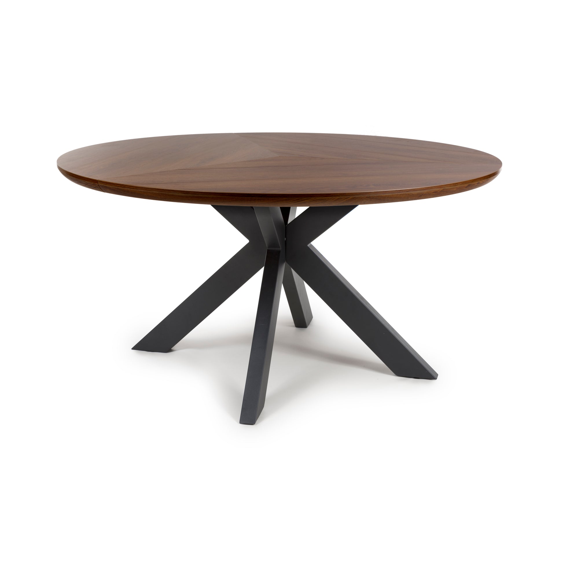 Kaelon smoked oak round dining table modern design 150 cm