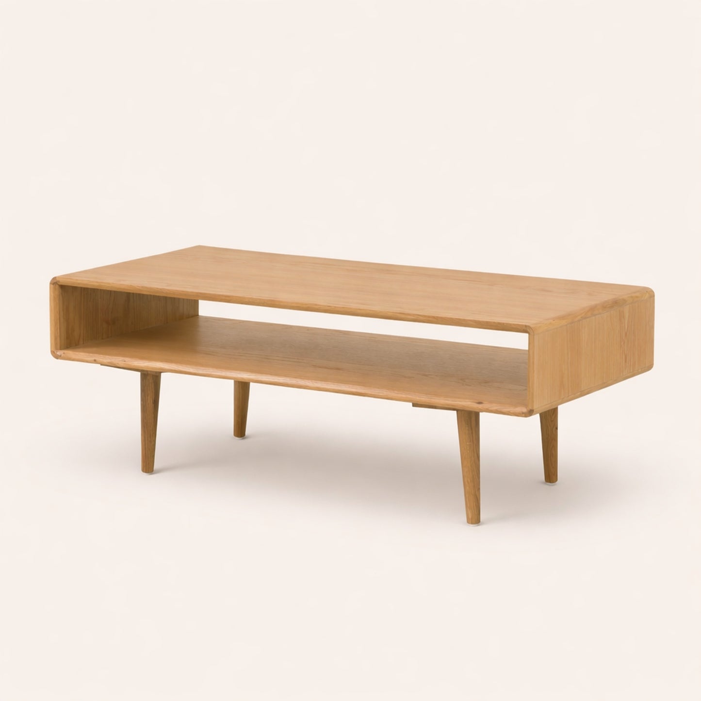 Oak veneer coffee table with storage 
